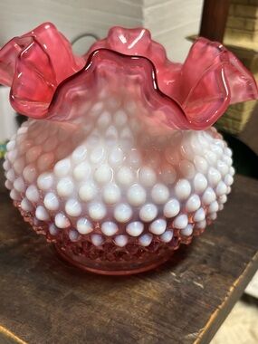 Vintage Fenton, Cranberry, knobby,